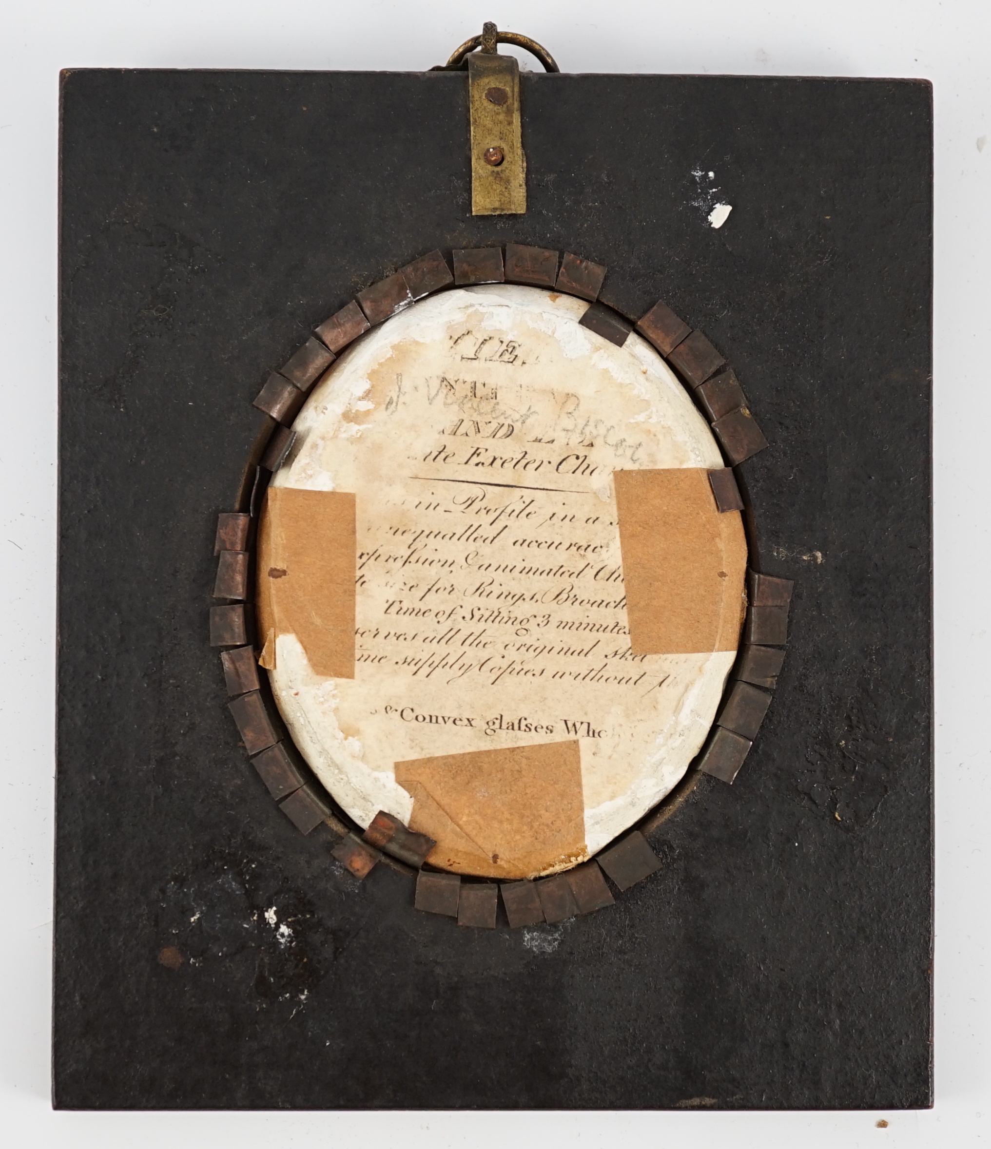 John Miers (1756-1821), Silhouette of a gentleman, painted plaster, 8 x 6.5cm.